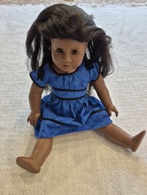 Pleasant Company American Girl Doll Addy In Blue/Black Dress (Read Details)